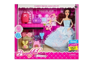 High-grade 11.5-inch 9-joint solid body grand wedding Barbie with big glasses, small suitcases, handbags and schoolbag blister accessories