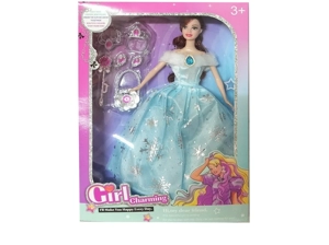 High-grade 11.5-inch movable hand solid body grand wedding Barbie with crown blister accessories