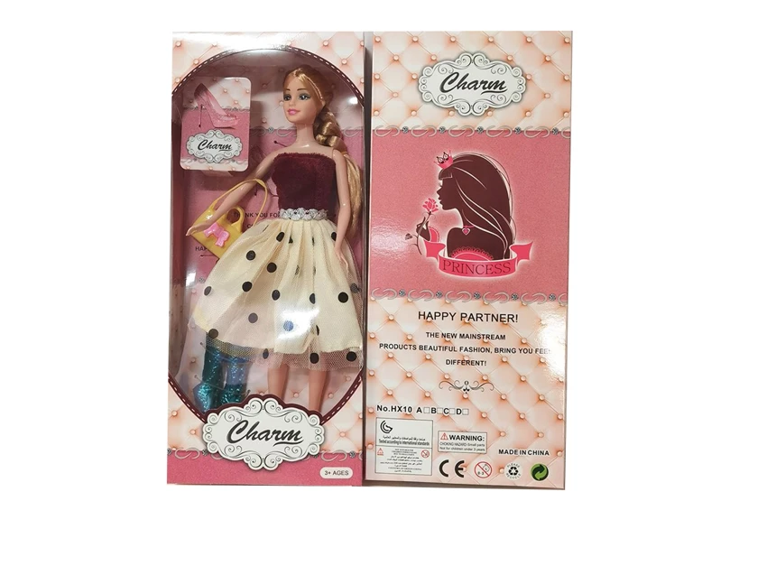 High-grade 11.5-inch movable hand solid body fashion Barbie with handbag and shoe accessories