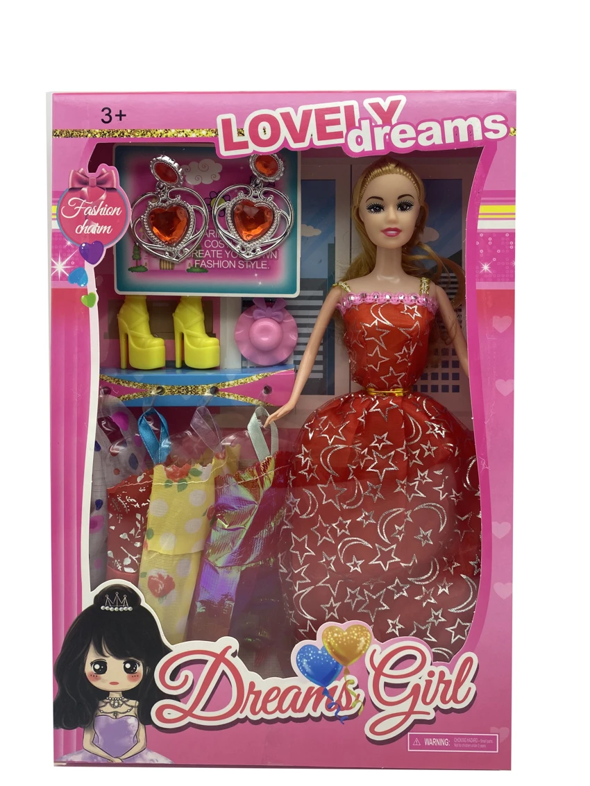 11.5-inch solid body movable hand Barbie with shoe, hat and earring accessories