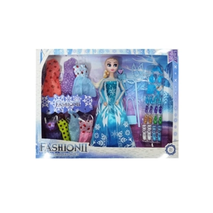 High-grade 11.5-inch 12-joint solid body ice princess doll with shoe makeup blisters, magic wand, handbags and hanging dresses