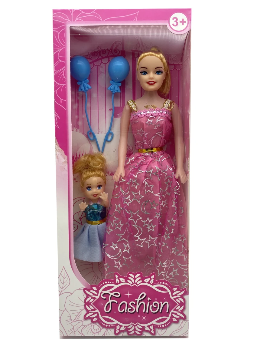 11.6-inch hollow body movable hand Barbie with balloon and 3-inch doll