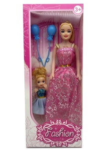 11.6-inch hollow body movable hand Barbie with balloon and 3-inch doll