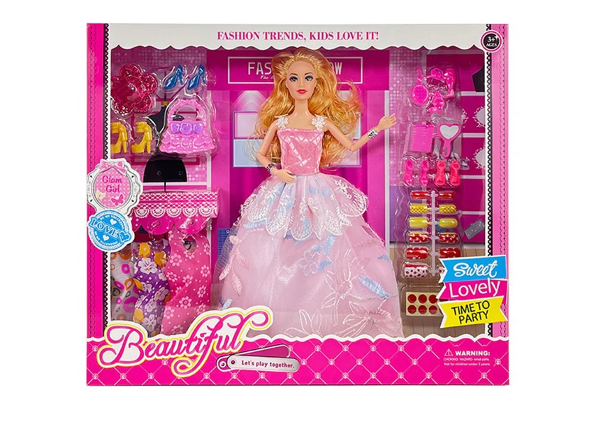 High-grade 11.5-inch 9-joint solid body grand wedding Barbie with handbag blister parts and shoe blister parts