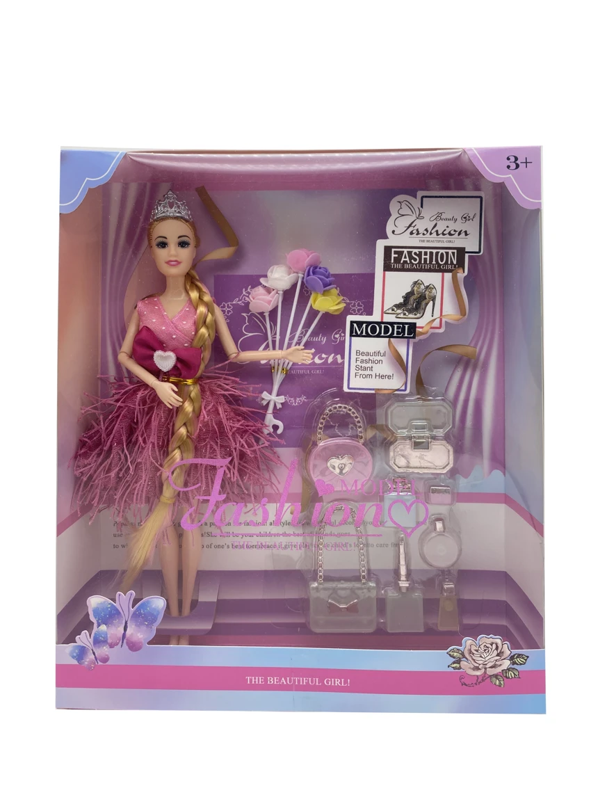 11.5-inch 12-joint solid body fashion Barbie with handbag blister parts and flower ornaments