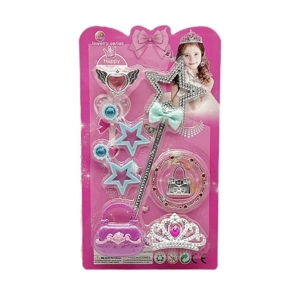 High-grade PVC accessory electroplated bow five-pointed star scepter ornament set, random mixed colors