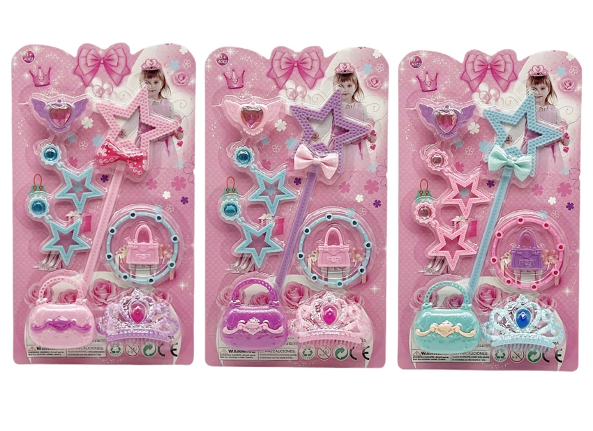 High-grade PVC accessory solid bow five-pointed star scepter ornament set, random mixed colors