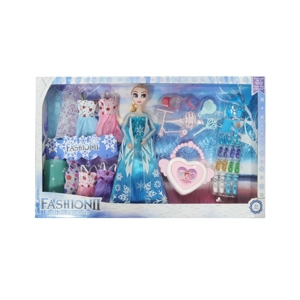 High-grade 11.5-inch 12-joint solid body ice princess doll with large heart-shaped handbags, shoe makeup blister parts and bicycle blister accessories