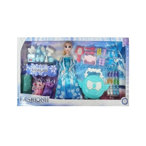 High-grade 11.5-inch 12-joint solid body ice princess doll with large heart-shaped handbags, makeup blister parts and shoe blister accessories & hanging dresses