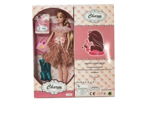 High-grade 11.5-inch movable hand solid body fashion Barbie with handbag and shoe accessories