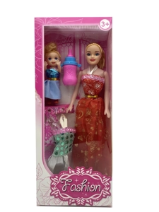 11.5-inch hollow body movable hand Barbie with milk bottle and 3-inch doll