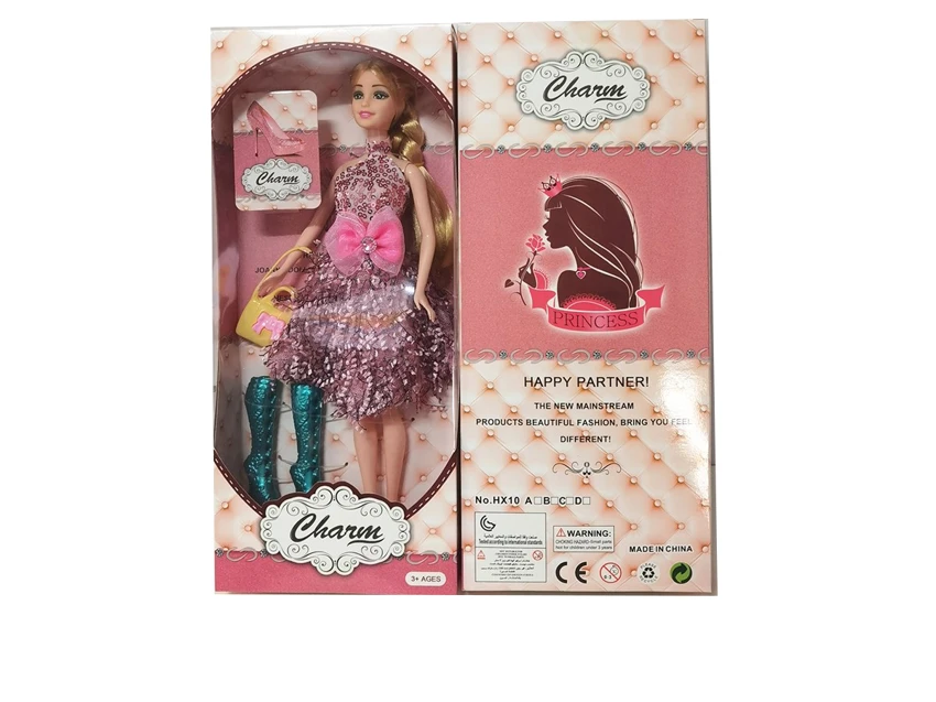 High-grade 11.5-inch movable hand solid body fashion Barbie with handbag and shoe accessories