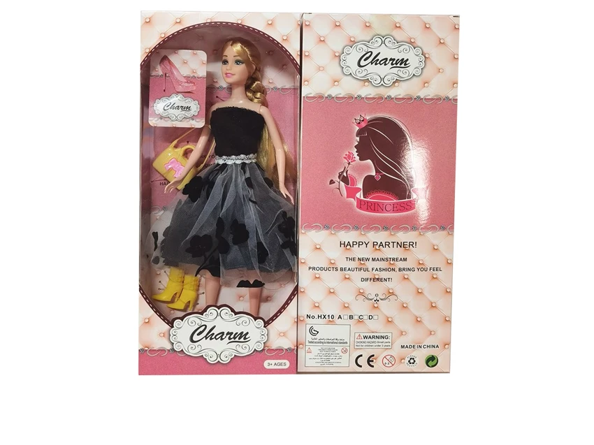 High-grade 11.5-inch movable hand solid body fashion Barbie with handbag and shoe accessories