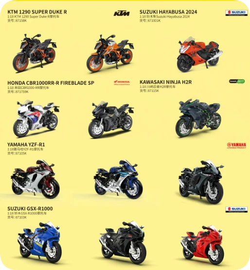 1:18 Mixed Motorcycles (24 Pieces)