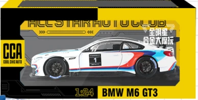 1:24 BMW M6 GT3 Alloy Car - Front Wheel No Light & Sound