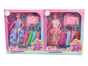 11.5-inch 9-joint solid body fashion wedding Barbie mixed 2 styles with big camera and big earrings & hanging dresses