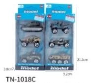Gliding Military Alloy Car 3PCS