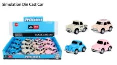 New Q-version 4-style Alloy Pull-back Vintage Car 12PCS