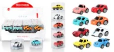 Q-version Building Block Box Alloy Pull-back Car 32PCS/Display Box 8-style Mixed