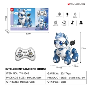 Intelligent Voice Remote Control Robot Horse with Gesture & Touch Induction Blue