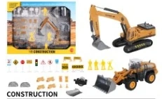 Alloy Inertia Gliding Engineering Excavator Road Sign Set
