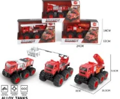 Alloy Inertia Fire Monster Car 3-style Mixed