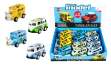No-light Alloy Pull-back Graffiti Vintage Car 12PCS