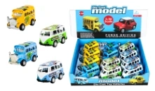 No-light Alloy Pull-back Graffiti Vintage Car 12PCS