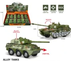 1:55 Alloy Tank Inertia Car 12PCS
