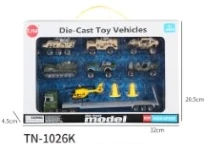 Alloy European Tractor with Airplane + 6PCS Military Cars