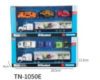 Long Tractor + Trailer with 3PCS Vintage Cars