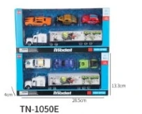 Long Tractor + Trailer with 3PCS Vintage Cars