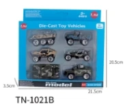 6PCS Gliding Military Alloy Car