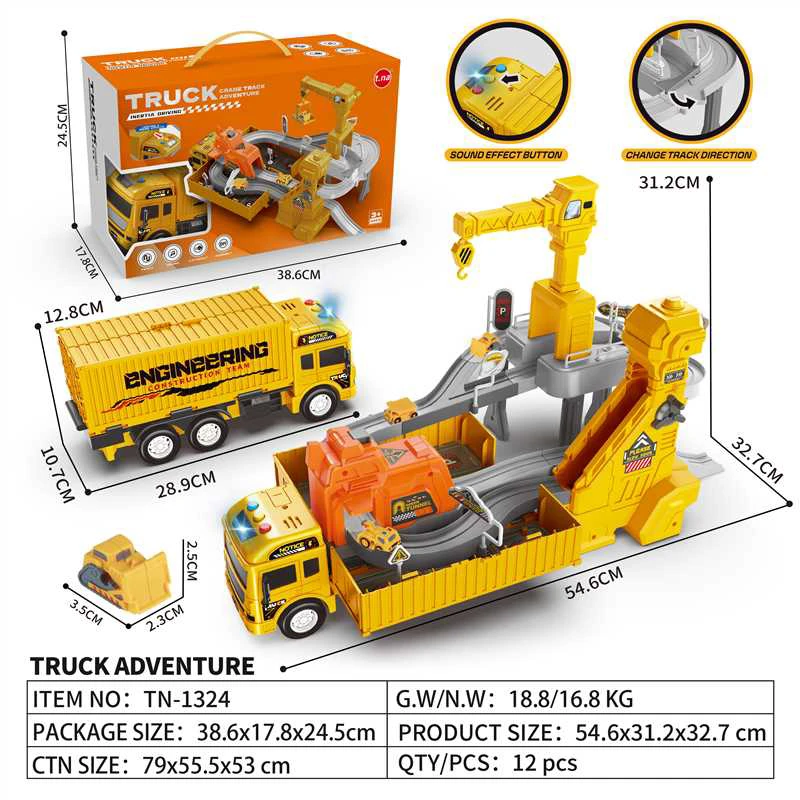 Truk Teknik Inersia Menembus Petualangan Besar dengan Musik Suara dan Optik dengan 3 Gerobak Gliding