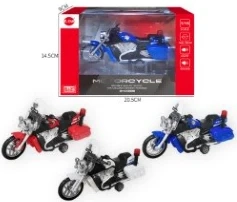 Alloy Pull-back Motorcycle with Light & Sound 3-color Mixed