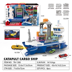 Suco-Optical Music Boat Set Dilengkapi dengan 6 Container Gliding Alloy Car