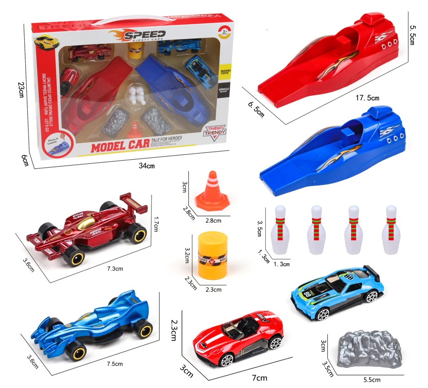 Dual Ejection Gliding Alloy Mini Sports Car