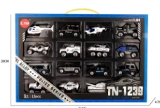 Simulation Alloy Gliding Police Car 15PCS