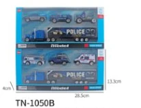 Long Tractor + Trailer with 3PCS Police Cars