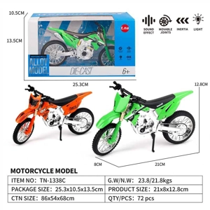 1:12 aloi rebound Kawasaki Crossroad Motosikal tali bunyi dan cahaya 2 warna campuran