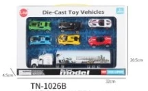 Alloy American Tractor with 6PCS Sports Cars