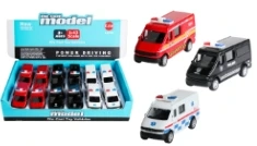 Pull-back Alloy Van (Police / Ambulance / Fire) 12PCS
