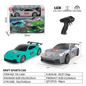 1:20 4-channel 2.4G Remote Control Drift Car with Barrier Pack & 4 Spare Tires 2-color Mixed
