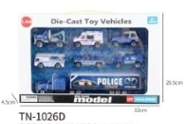 Alloy American Tractor with 6PCS Police Cars