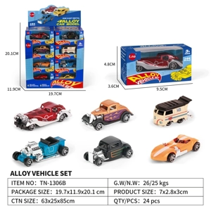 1:64 Classic Alloy Gliding Car 24PCS