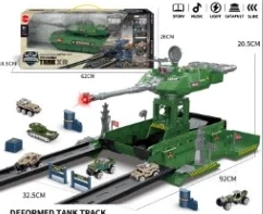 Lampu Musik Penyimpanan Ejeksi Deformasi Tank Trolley dengan 6 Paduan Seri Militer (Military Green)