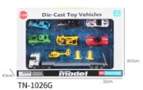 Alloy European Tractor with Airplane + 6PCS Sports Cars