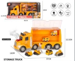 Light & Sound Spray Storage Container Truck with Alloy Pull-back Engineering Cars
