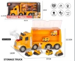 Light & Sound Spray Storage Container Truck with Alloy Pull-back Engineering Cars