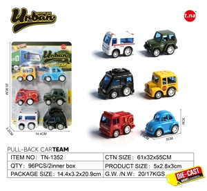 Mini Pull-back Alloy Car 6PCS Set - Rescue Series